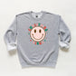 Retro Smiley Face Christmas Vibes | Youth Sweatshirt