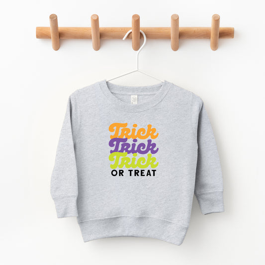 Trick Or Treat Colorful Stacked | Toddler Sweatshirt