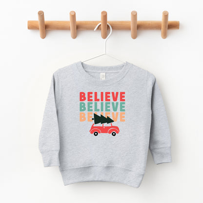 Believe Stacked Car | Toddler Sweatshirt