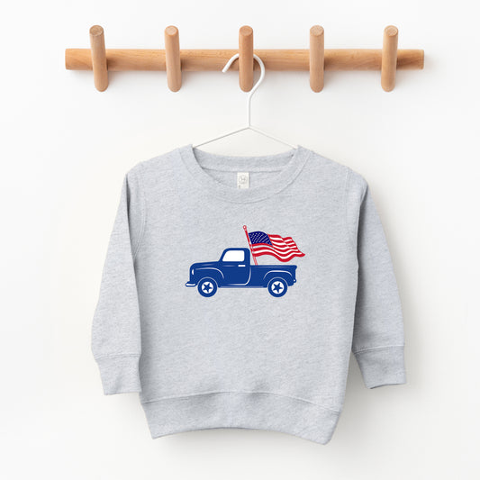 Truck With Flag | Toddler Sweatshirt