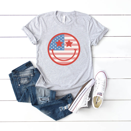 Flag Smiley Face | Youth Short Sleeve Crew Neck