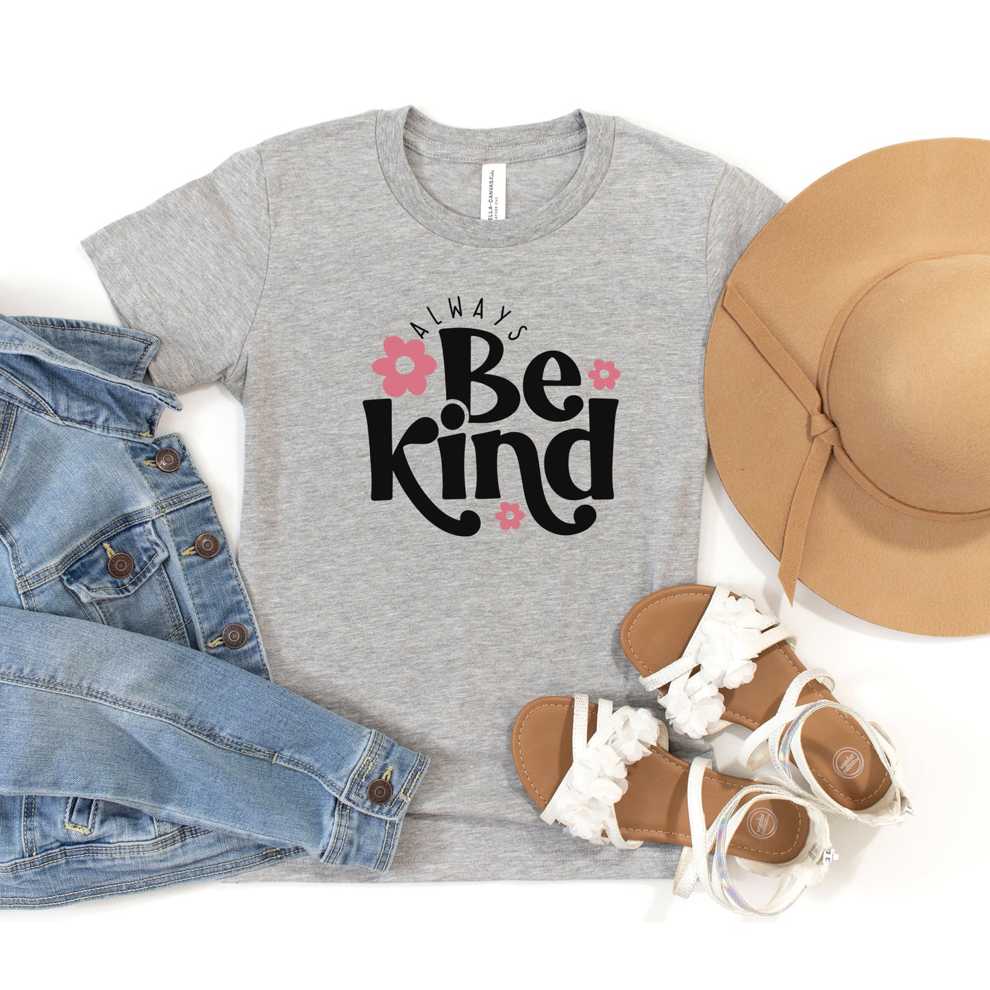 Always Be Kind Flowers | Youth Short Sleeve Crew Neck