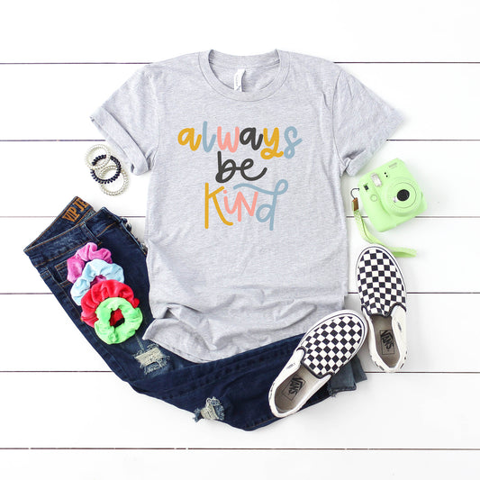Always Be Kind Colorful | Youth Short Sleeve Crew Neck