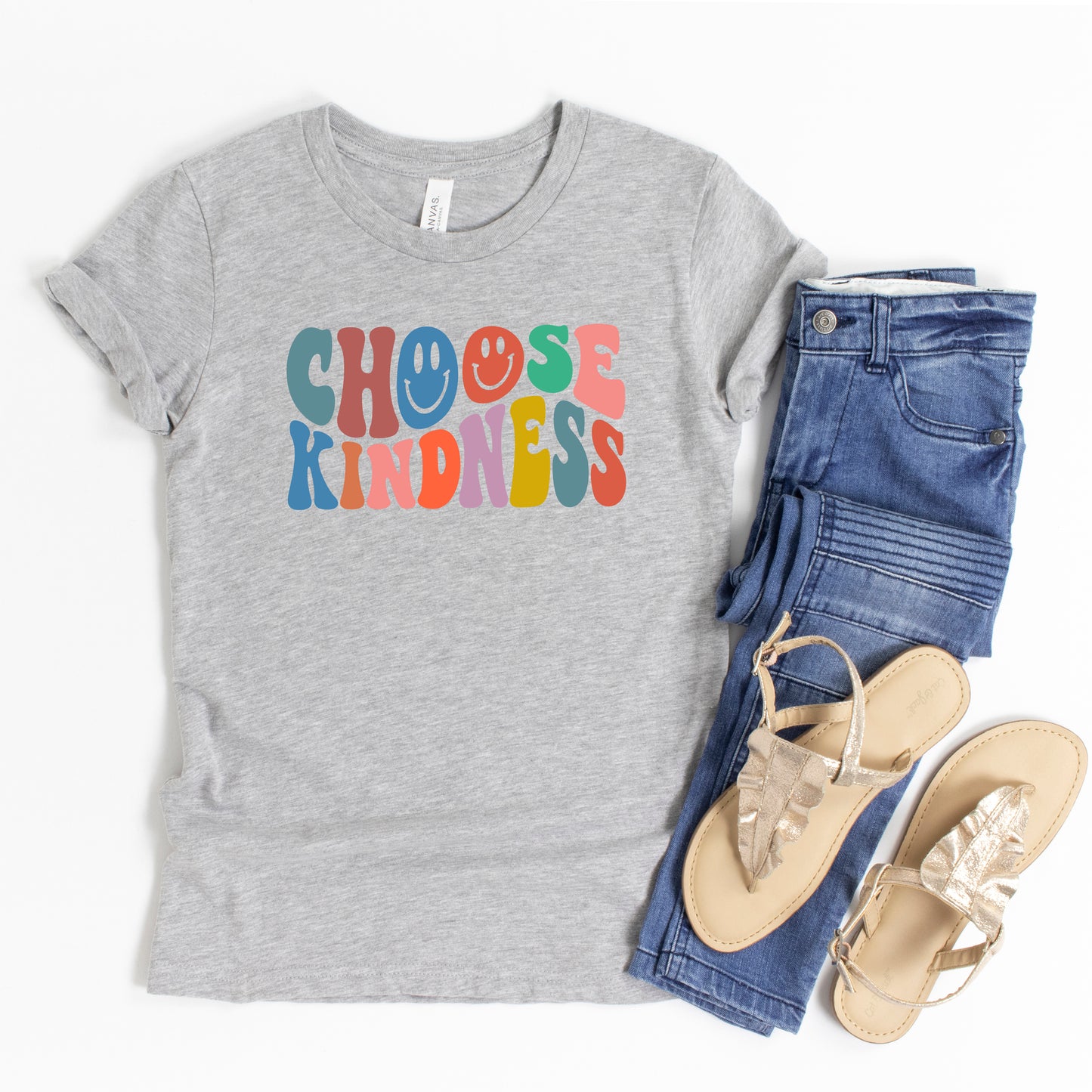 Choose Kindness Smiley Face | Youth Short Sleeve Crew Neck