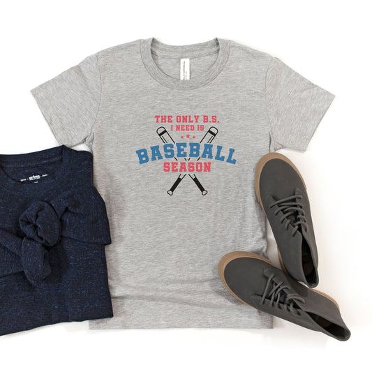 Baseball Season Bats | Youth Short Sleeve Crew Neck