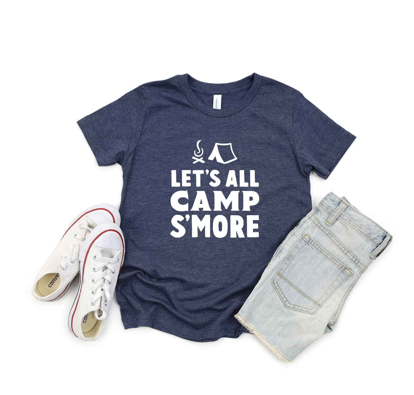 Let's All Camp S'more | Youth Short Sleeve Crew Neck