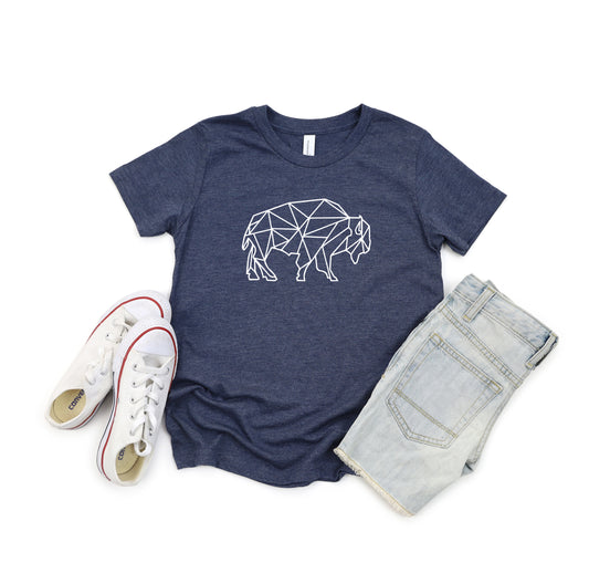 Geometric Buffalo | Youth Short Sleeve Crew Neck