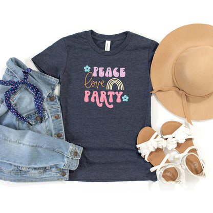 Peace Love Party | Youth Short Sleeve Crew Neck