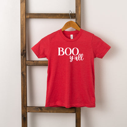 Boo Y'all Cursive | Toddler Short Sleeve Crew Neck
