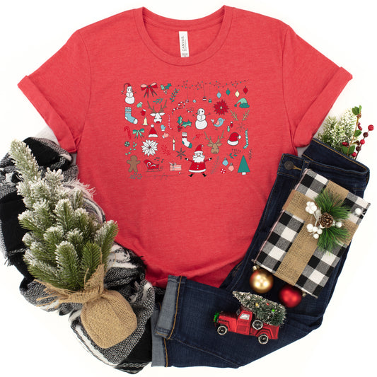 Christmas Doodles | Youth Short Sleeve Crew Neck