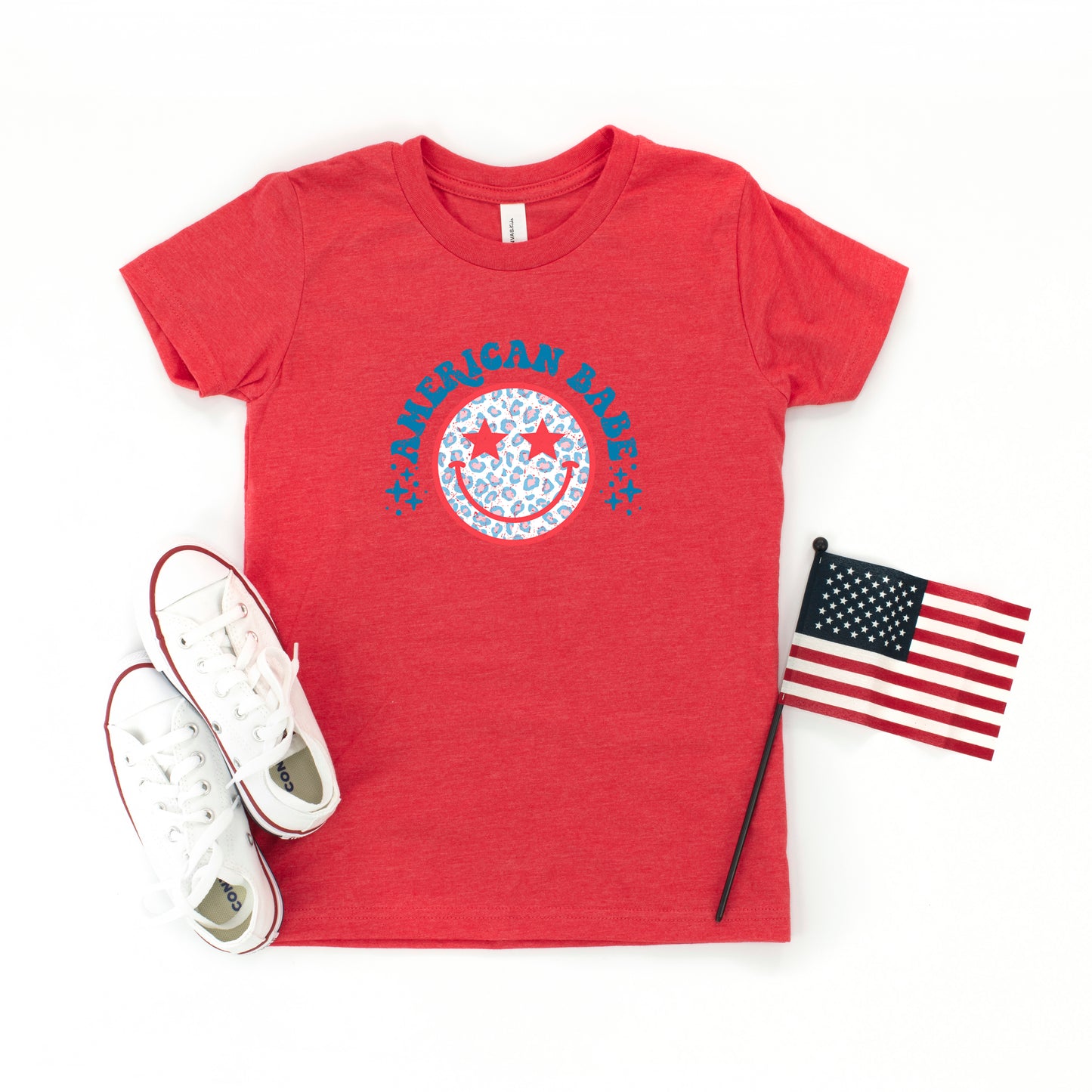 Leopard American Babe | Youth Short Sleeve Crew Neck