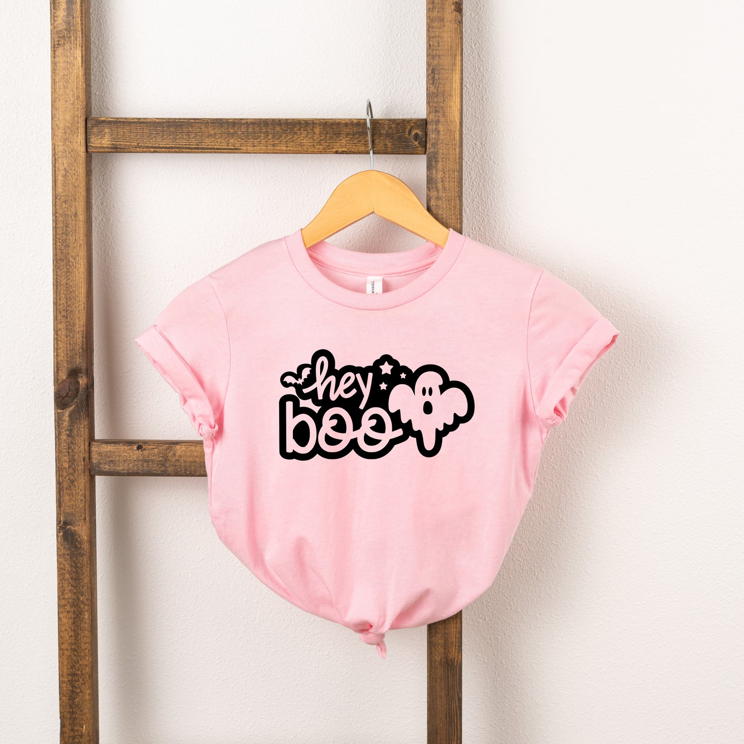 Hey Boo Ghost | Toddler Short Sleeve Crew Neck