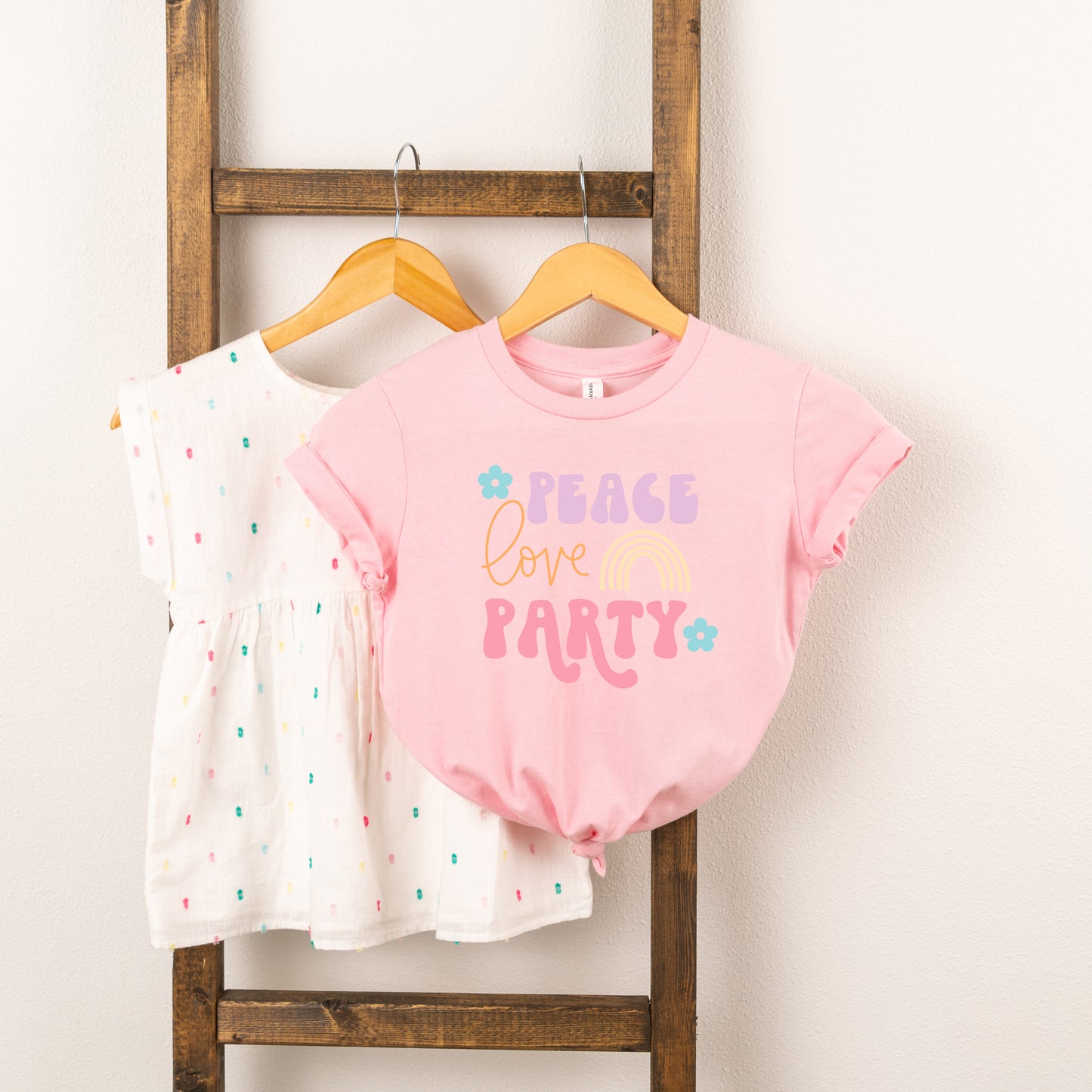 Peace Love Party | Toddler Short Sleeve Crew Neck