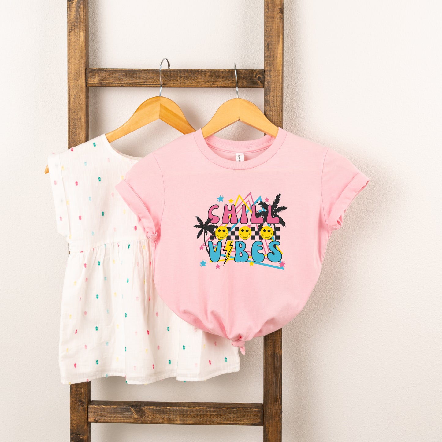 Checkered Chill Vibes | Toddler Short Sleeve Crew Neck