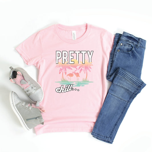 Pretty Chill Flamingo | Youth Short Sleeve Crew Neck