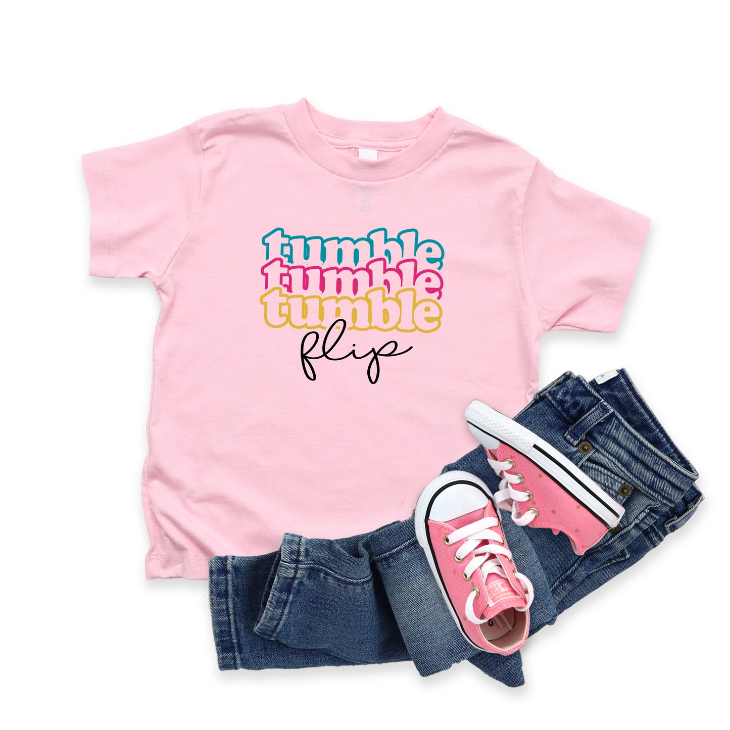 Tumble Flip Stacked | Toddler Short Sleeve Crew Neck