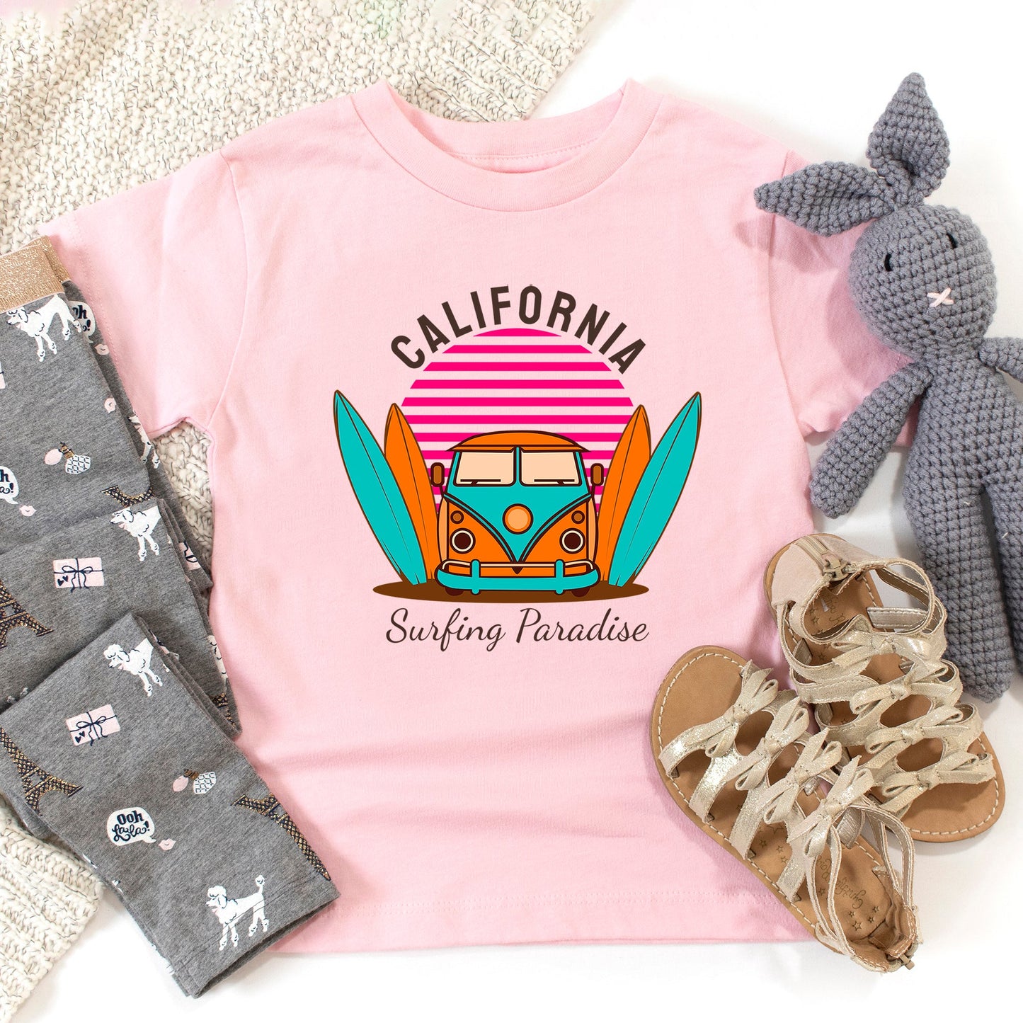 California Surfing Paradise | Toddler Graphic Short Sleeve Tee