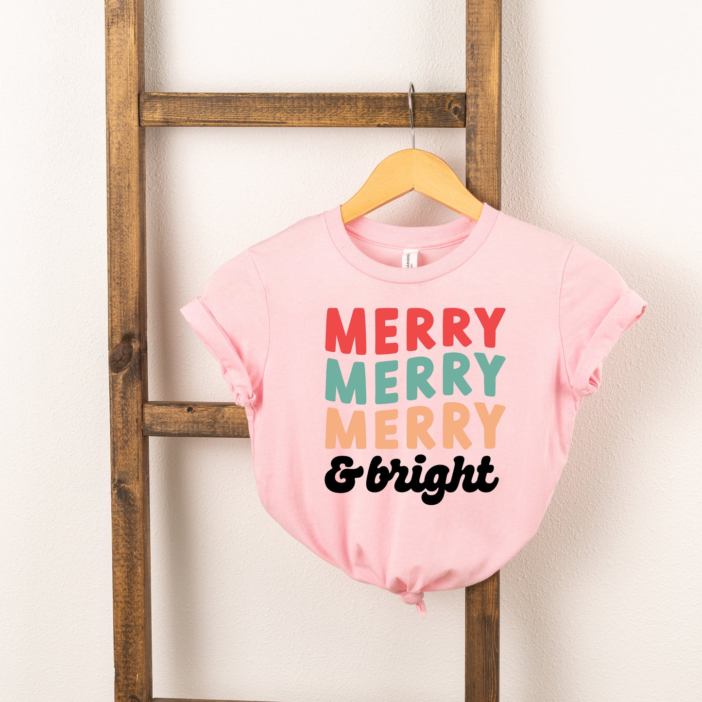 Merry And Bright Stacked | Toddler Short Sleeve Crew Neck