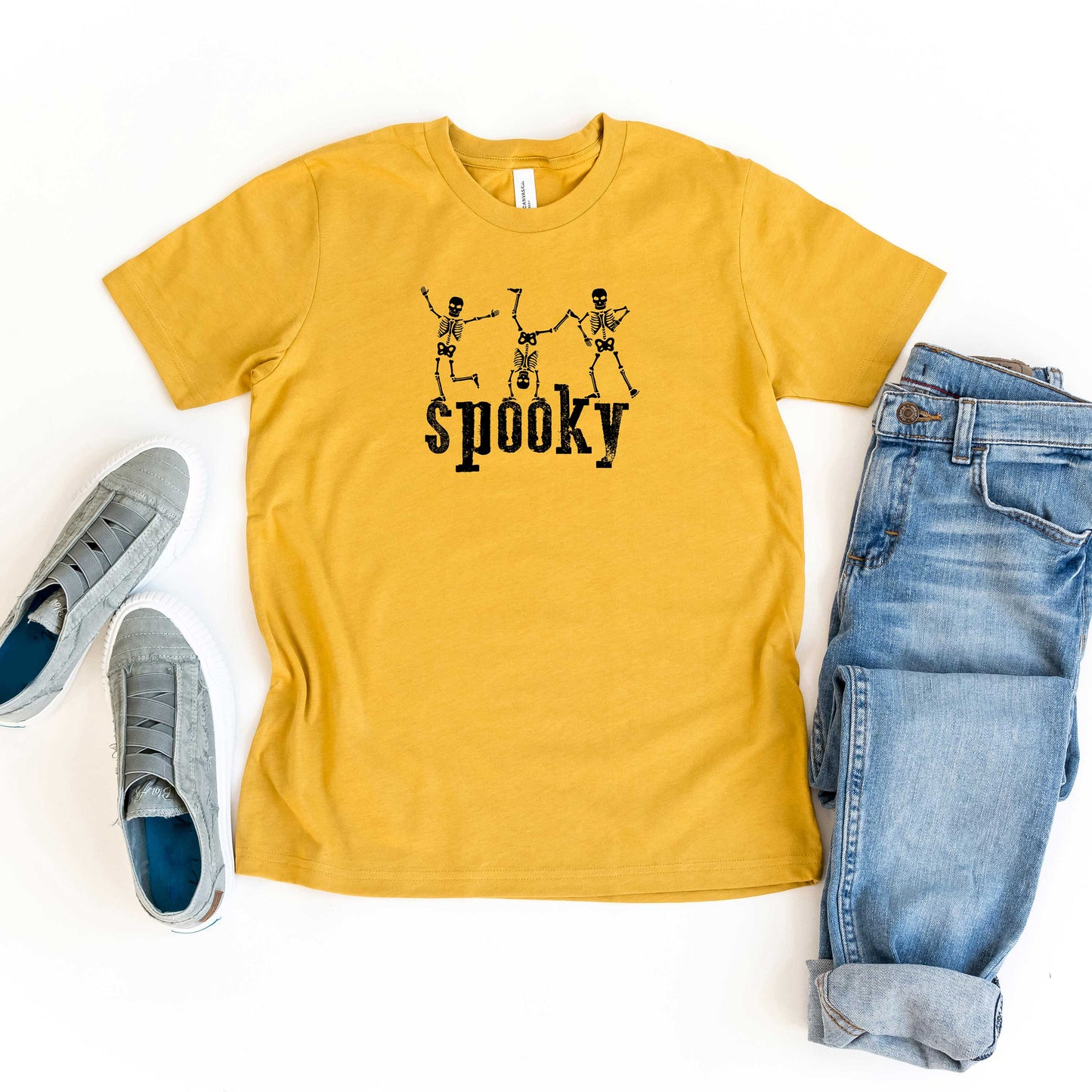 Spooky Dancing Skeletons | Youth Short Sleeve Crew Neck