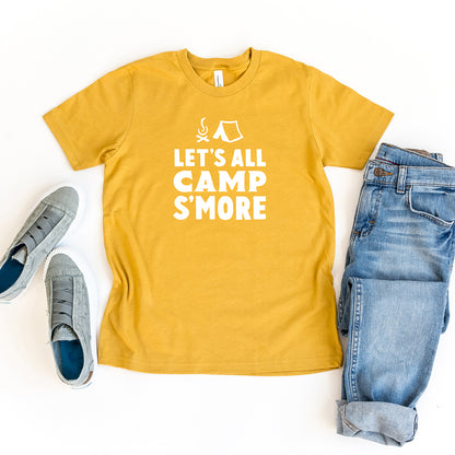 Let's All Camp S'more | Youth Short Sleeve Crew Neck