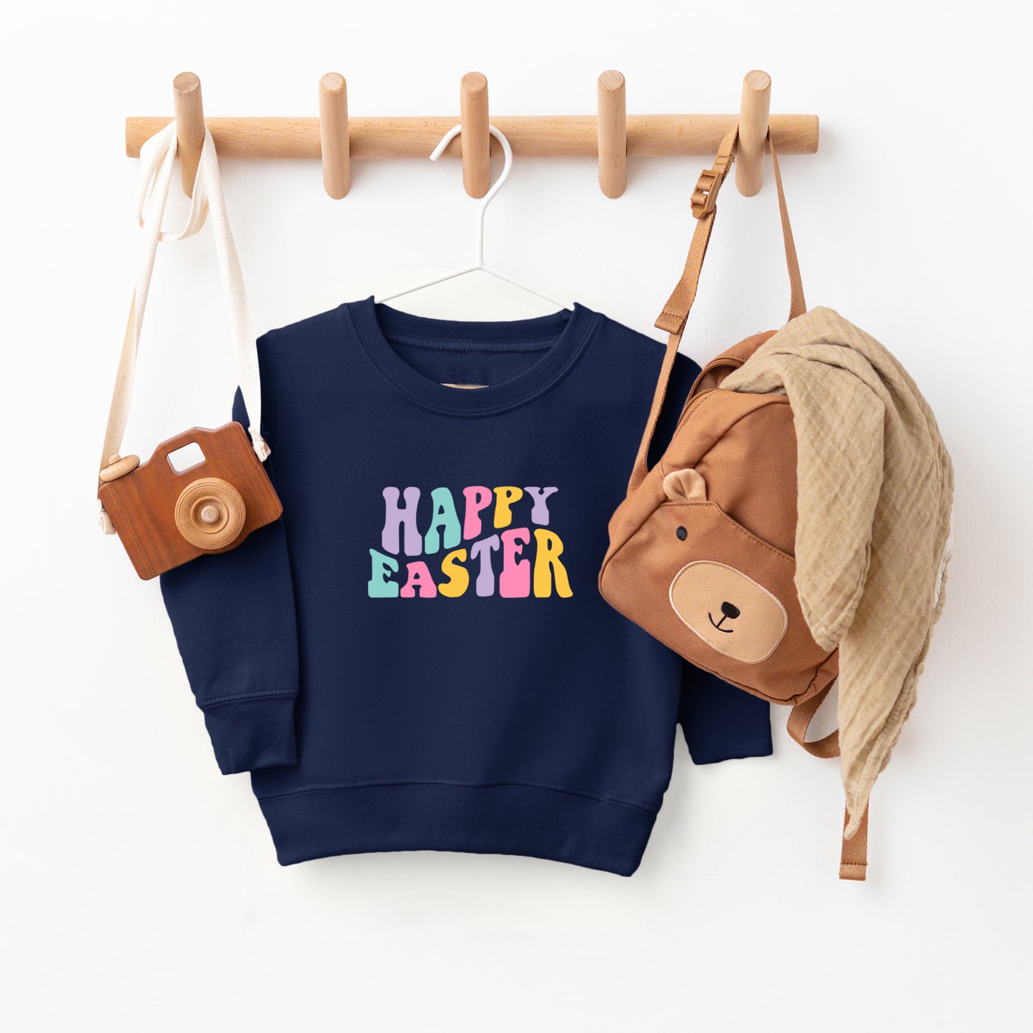 Happy Easter Wavy Colorful | Toddler Sweatshirt