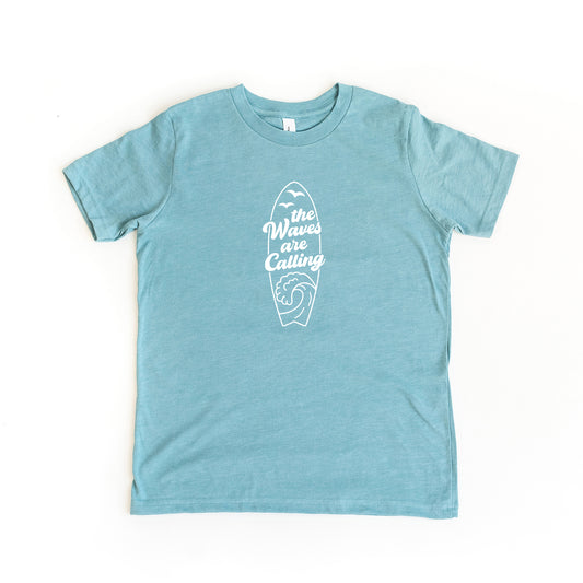 The Waves Are Calling Ocean Surf | Youth Short Sleeve Crew Neck