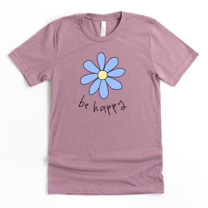 Be Happy Flower | Youth Short Sleeve Crew Neck