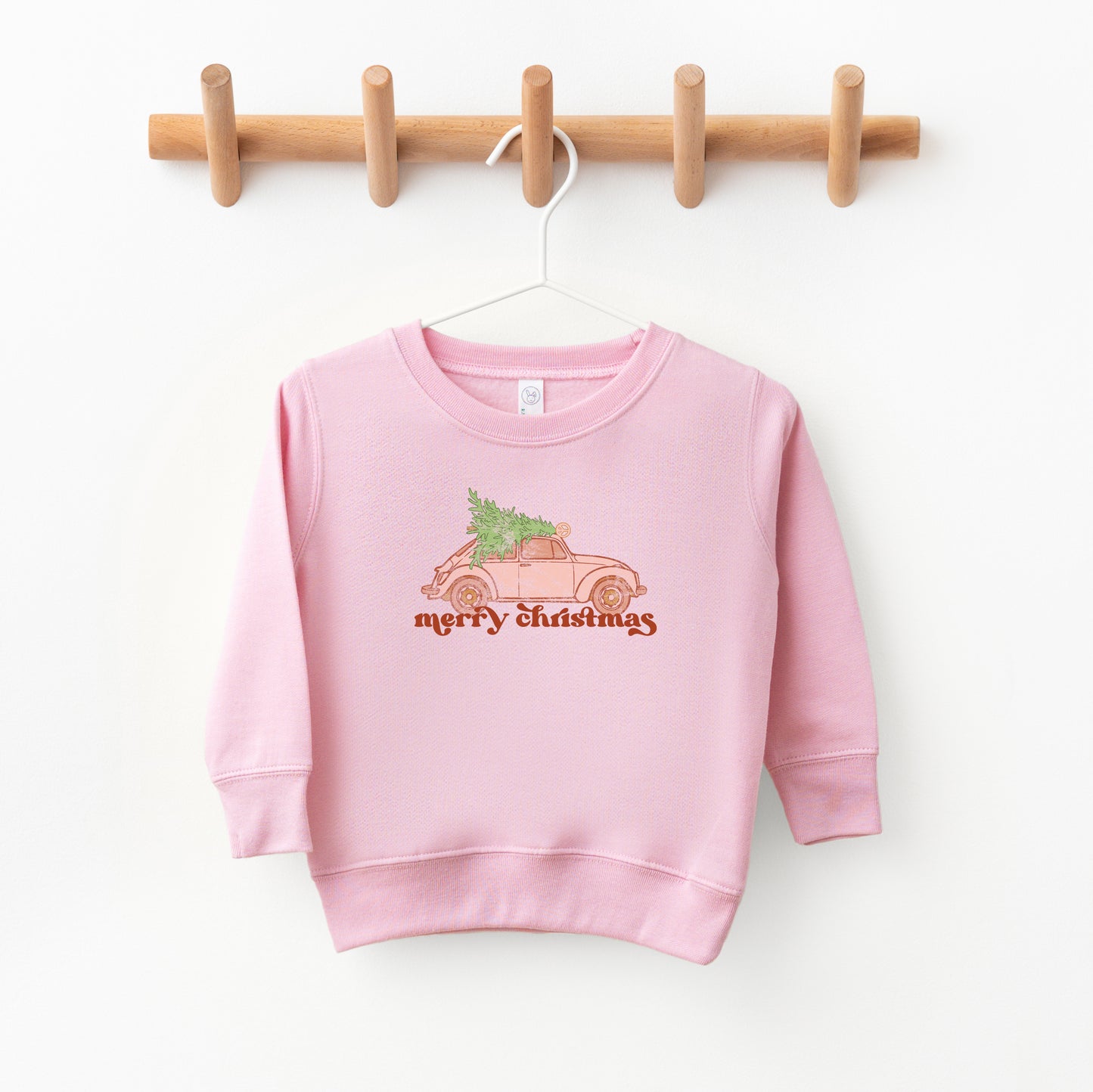 Merry Christmas Pink Car | Toddler Sweatshirt