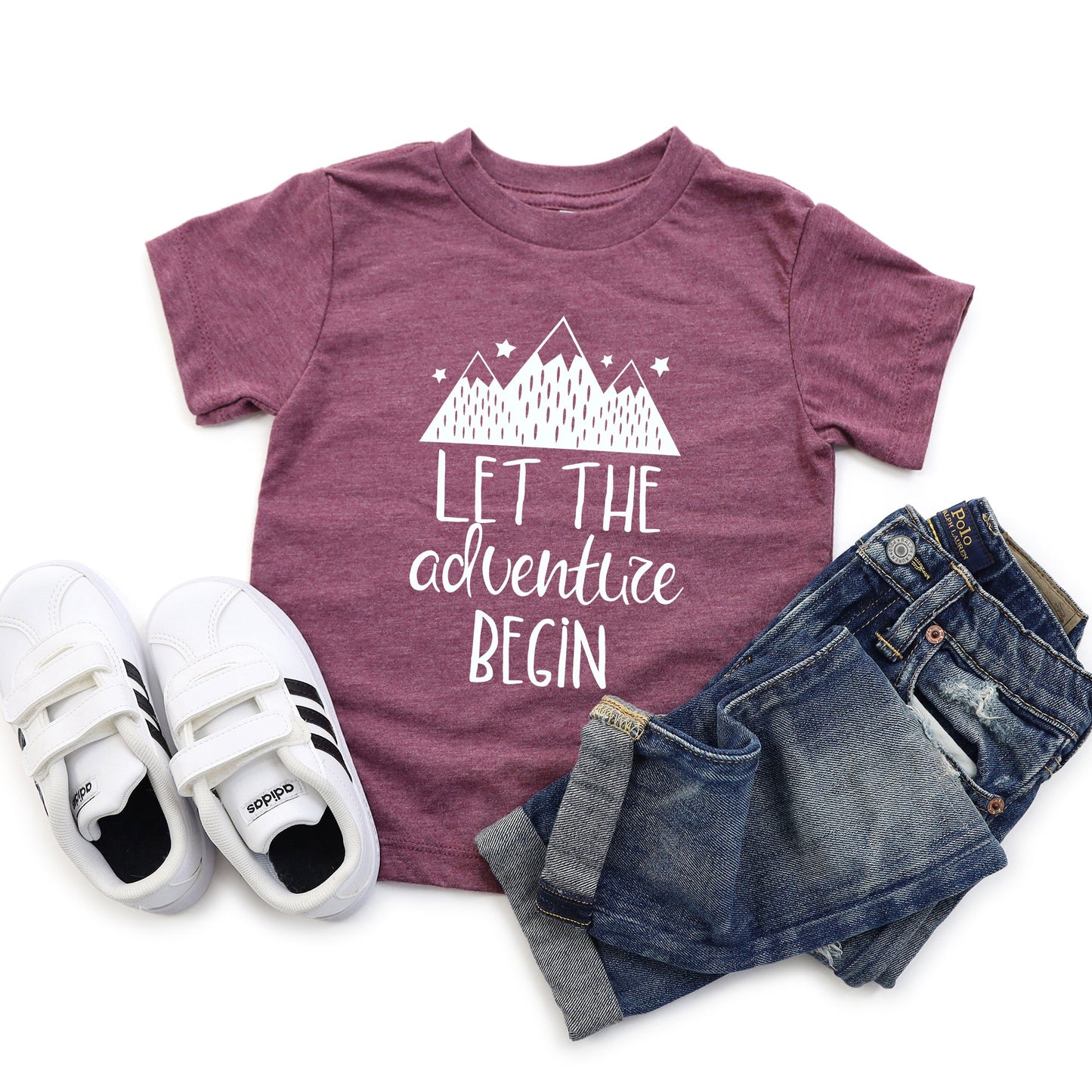 Let The Adventure Begin Mountains | Toddler Graphic Short Sleeve Tee