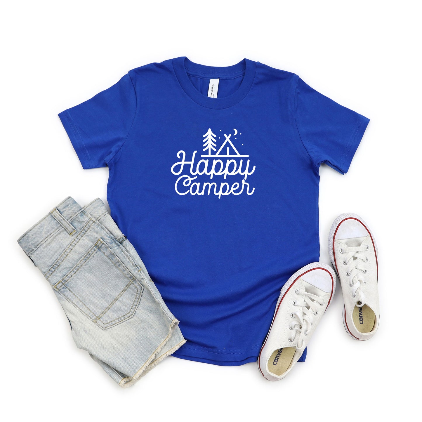 Happy Camper Tent | Youth Short Sleeve Crew Neck