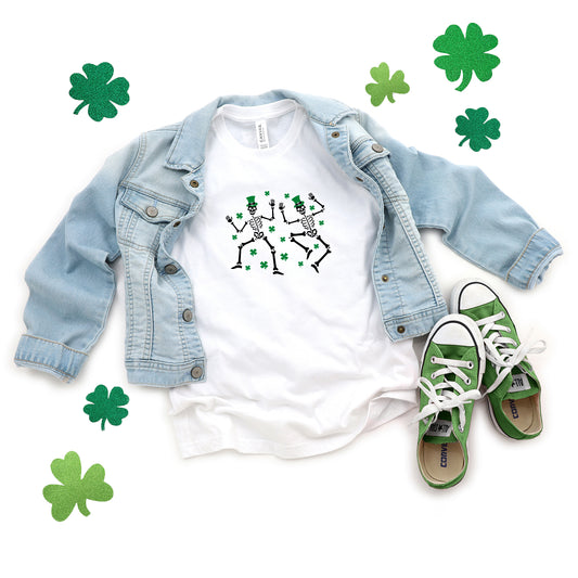 Shamrocks And Dancing Skeletons | Youth Short Sleeve Crew Neck