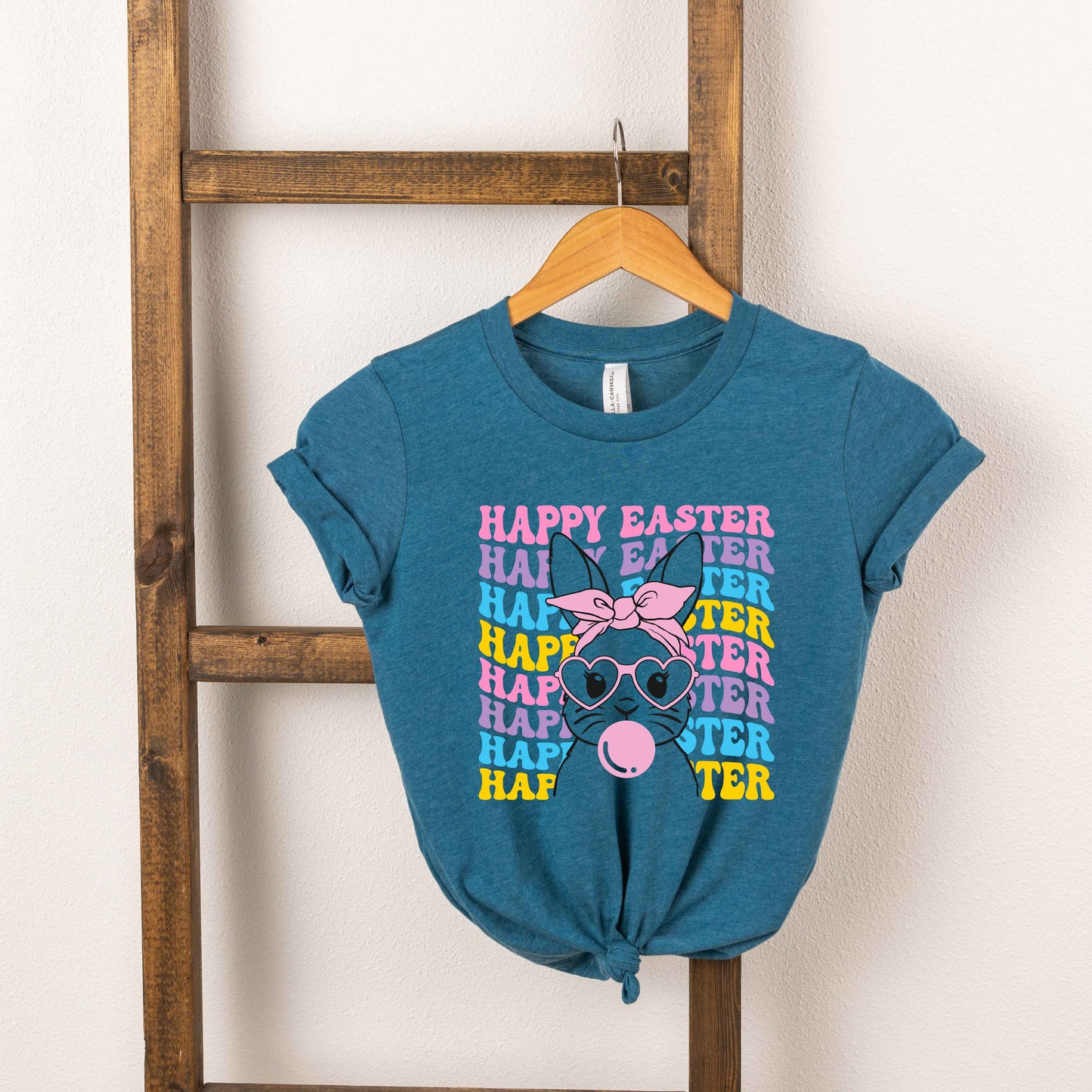 Bubble Gum Bunny Wavy | Toddler Short Sleeve Crew Neck