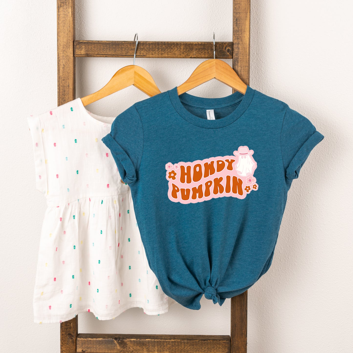 Howdy Pumpkin Ghost | Toddler Short Sleeve Crew Neck