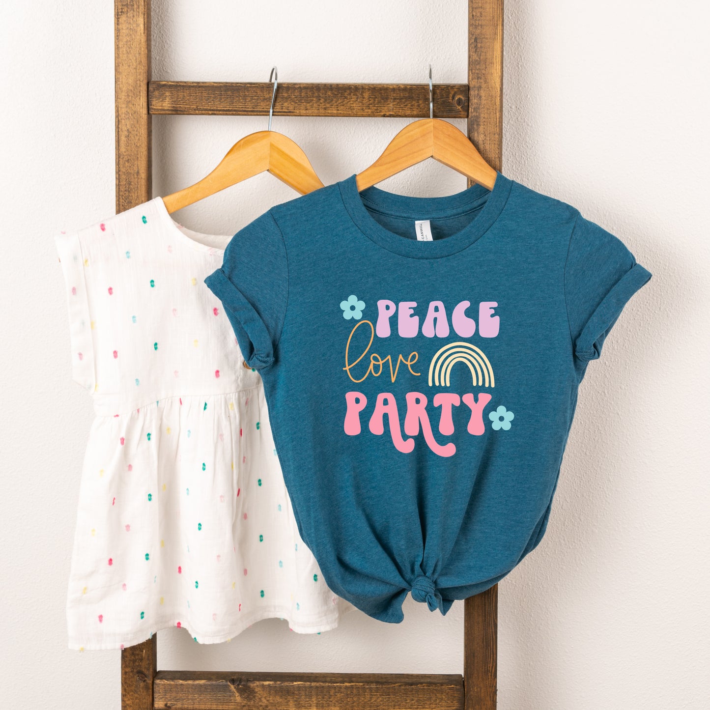 Peace Love Party | Toddler Short Sleeve Crew Neck