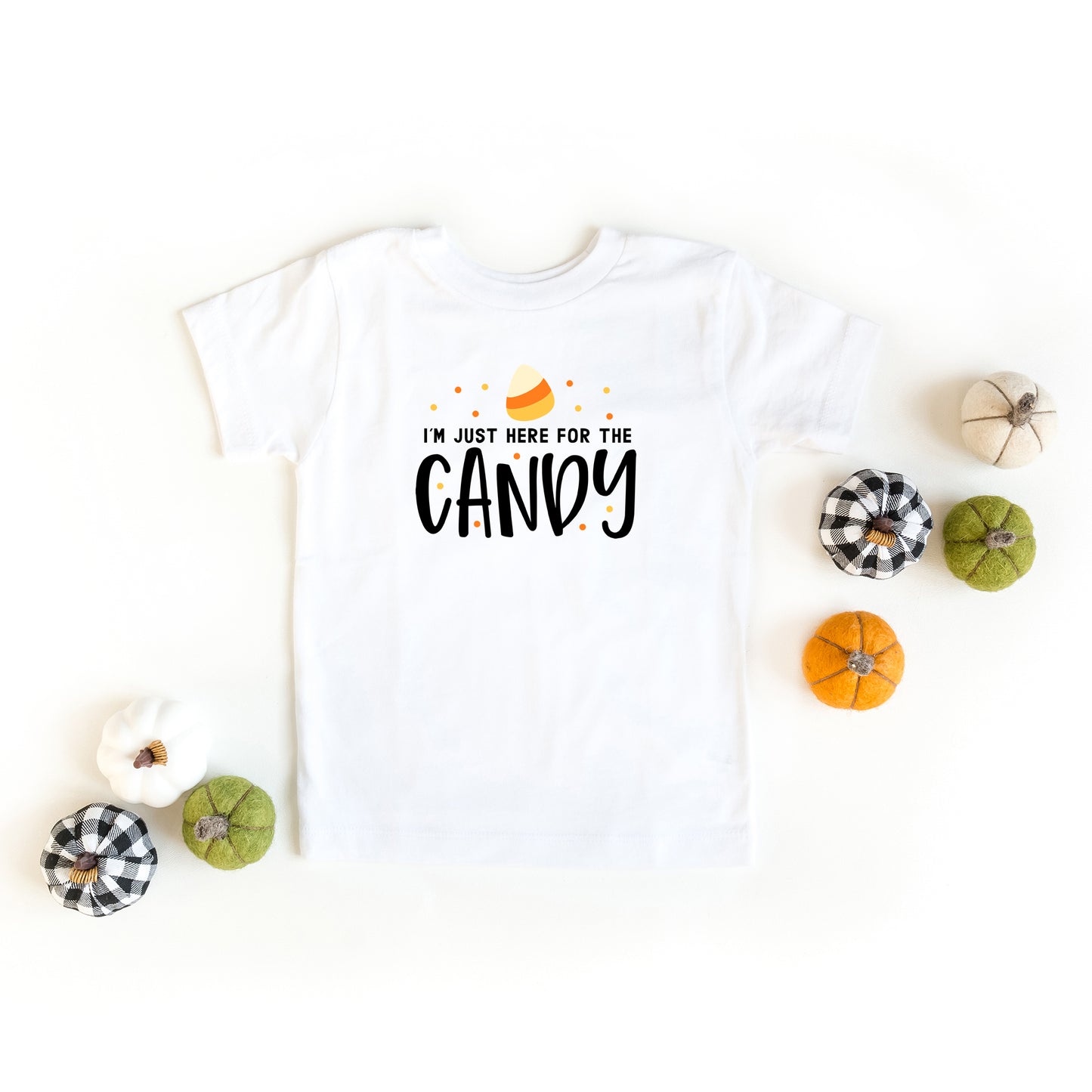 Here For The Candy | Toddler Short Sleeve Crew Neck