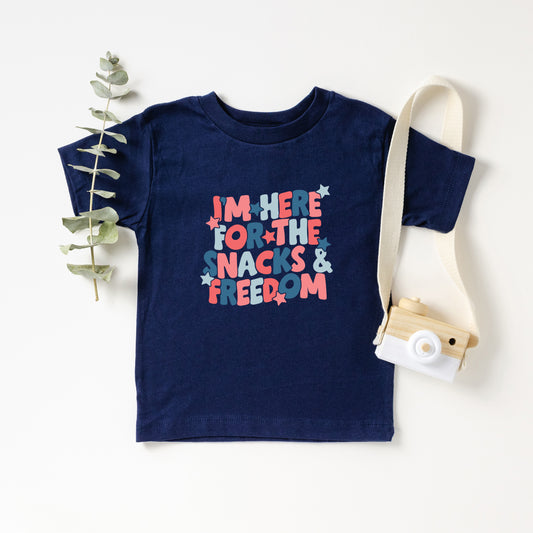 I'm Here For The Snacks | Toddler Short Sleeve Crew Neck