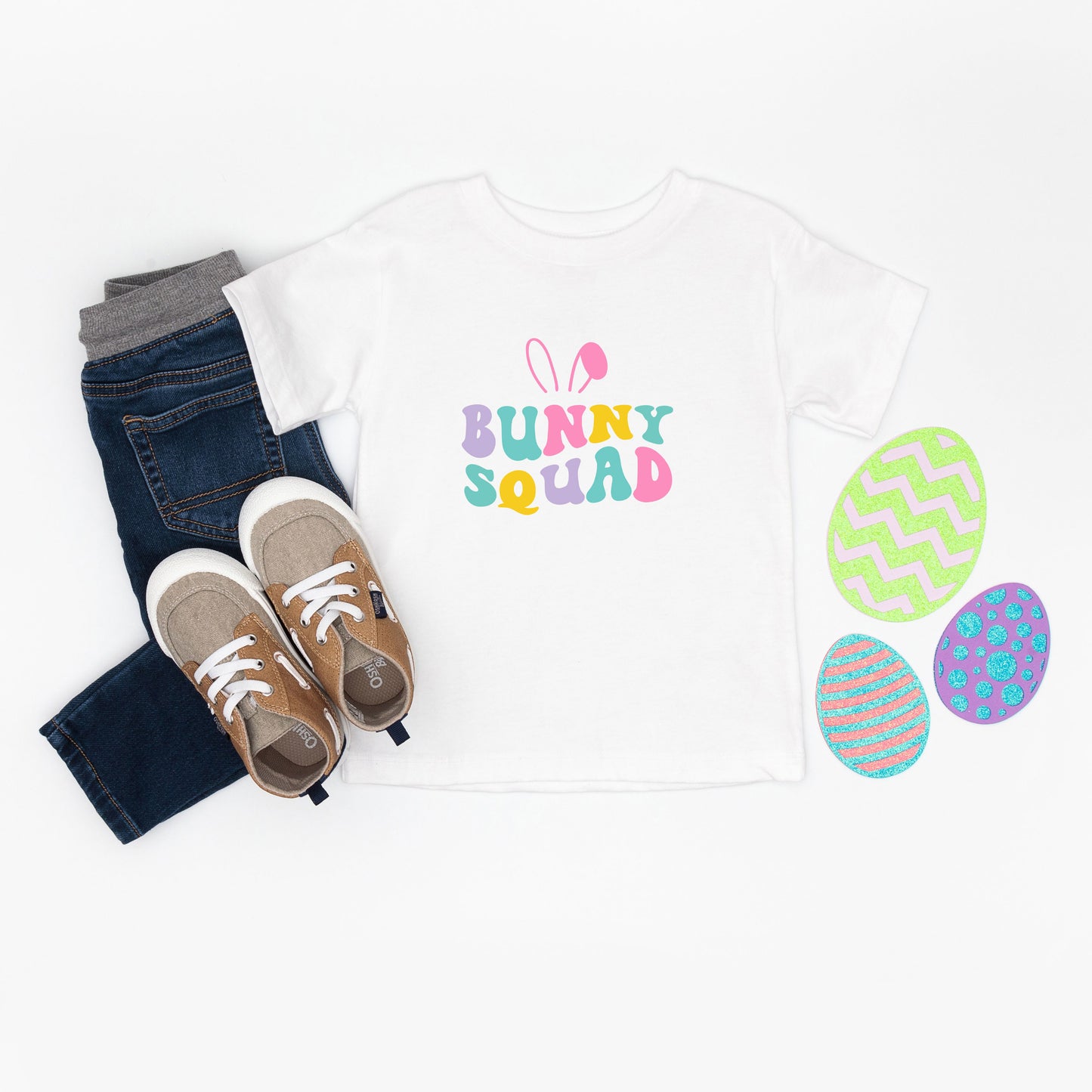 Bunny Squad Colorful | Toddler Short Sleeve Crew Neck