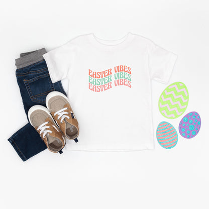 Easter Vibes Wavy Stacked | Youth Short Sleeve Crew Neck