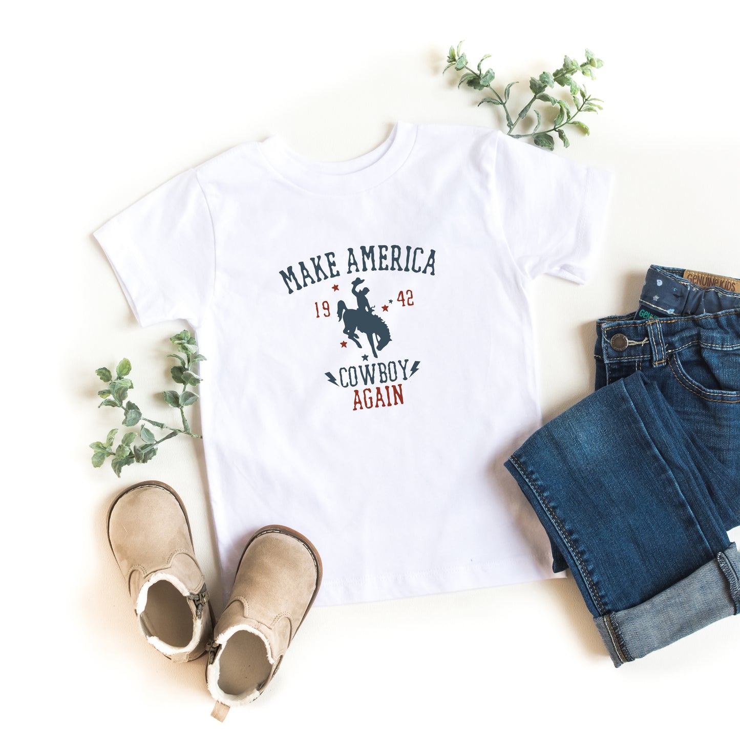 Make America Cowboy Again | Toddler Short Sleeve Crew Neck