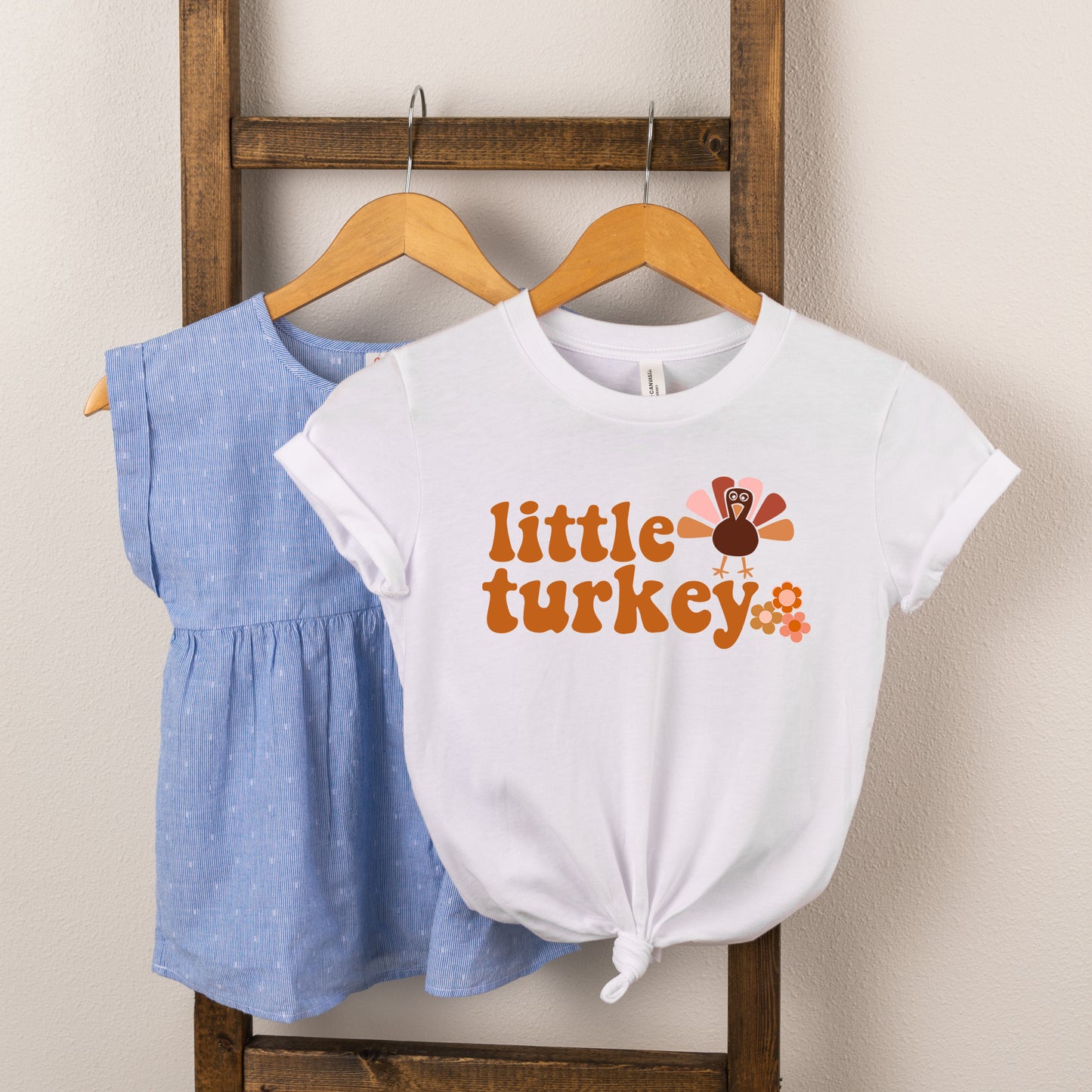 Little Turkey Flowers | Toddler Short Sleeve Crew Neck