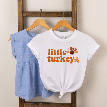 Little Turkey Flowers | Toddler Short Sleeve Crew Neck