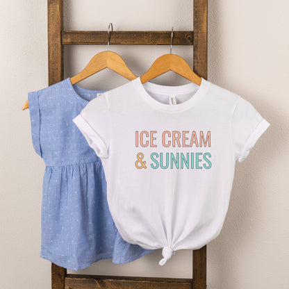 Ice Cream And Sunnies | Toddler Short Sleeve Crew Neck