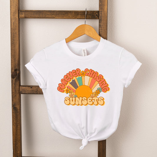 Retro Forever Chasing Sunsets | Youth Short Sleeve Crew Neck