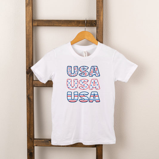 USA Stacked Colorful | Toddler Short Sleeve Crew Neck