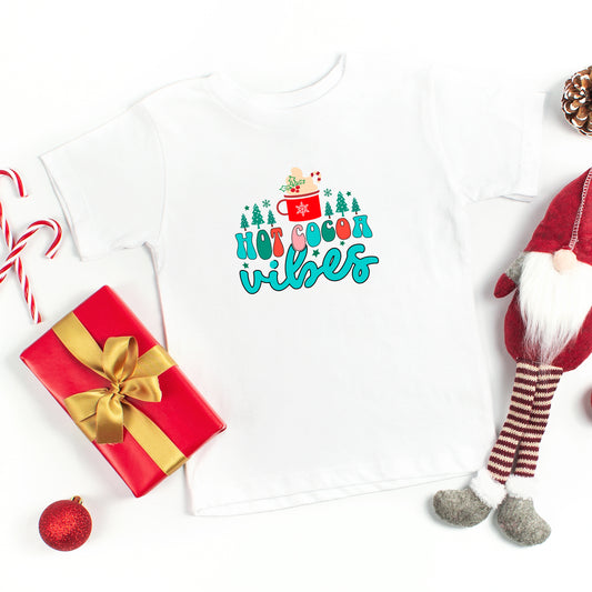 Retro Hot Cocoa Vibes | Toddler Short Sleeve Crew Neck