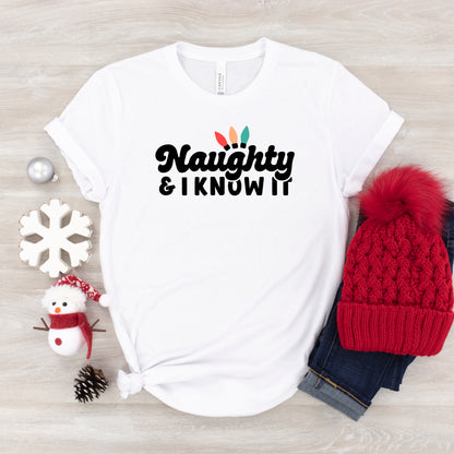 Naughty And I Know It Lights | Youth Short Sleeve Crew Neck