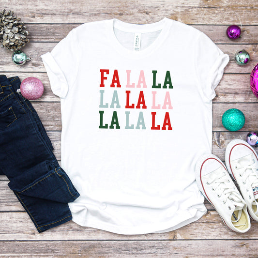 Colorful Fa La La | Youth Short Sleeve Crew Neck