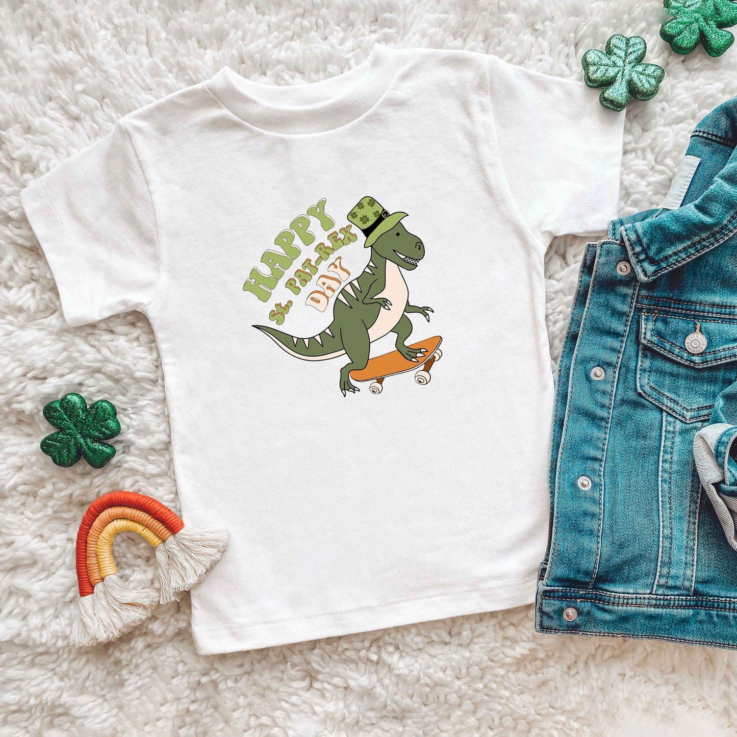 Happy St. Pat-Rex Day | Toddler Short Sleeve Crew Neck