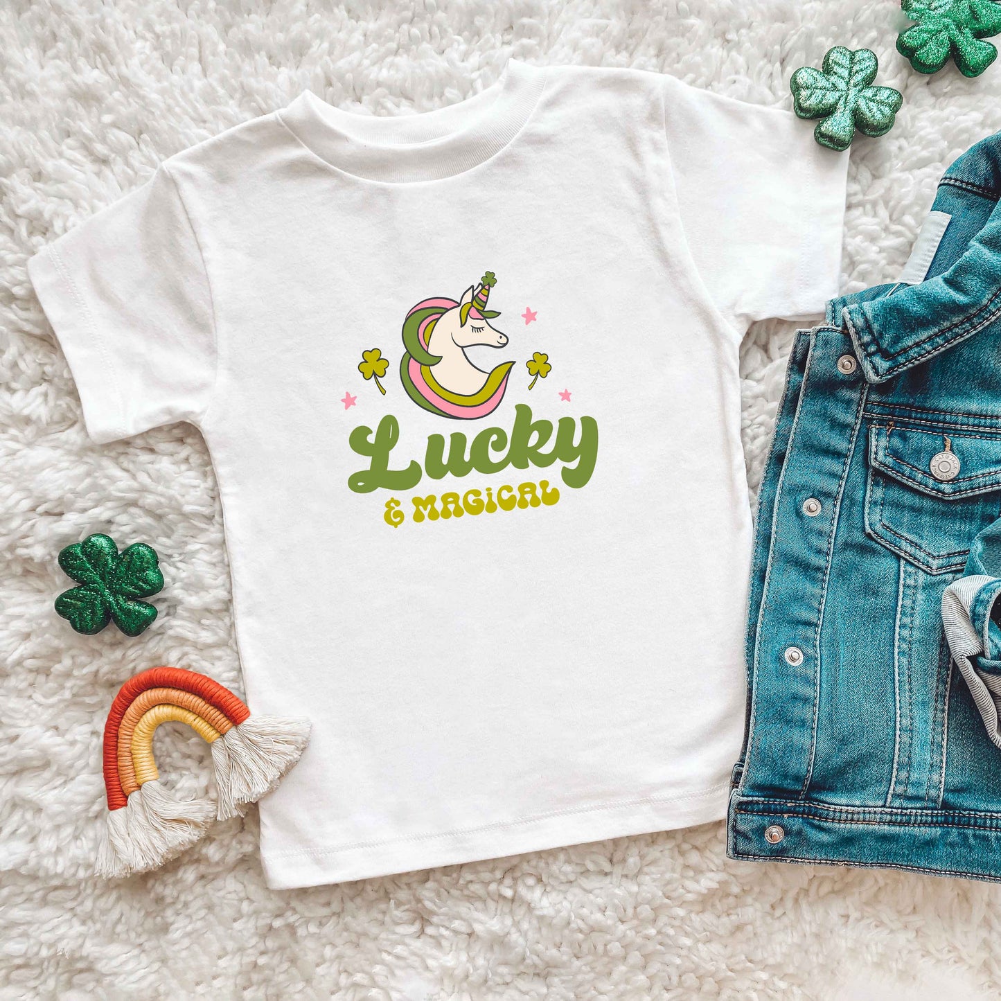 Lucky Magical Unicorn | Toddler Short Sleeve Crew Neck