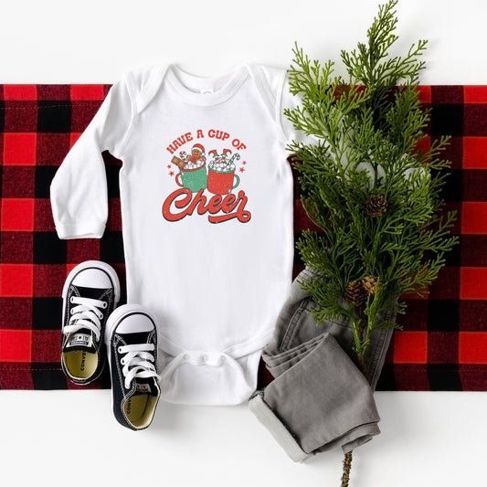 Retro Cup Of Cheer | Baby Long Sleeve Onesie